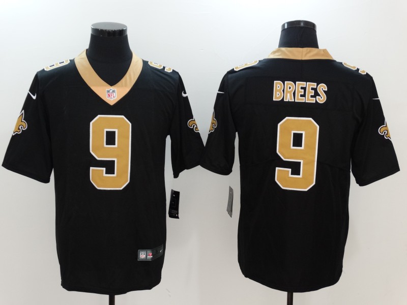 Men's New Orleans Saints #9 Drew Brees BlackGold Team Jersey